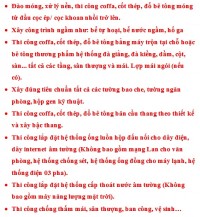 PHẠM VI CÔNG VIỆC TRONG PHẦN THÔ CỦA NHÀ THẦU